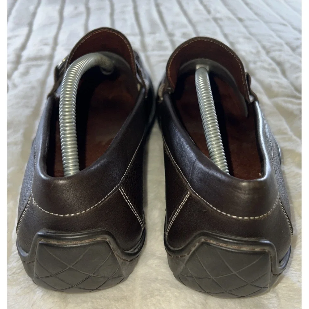 Donald Pliner Eleo‎ I08 Brown  Leather Mens Loafers Stitching Size 11M 11